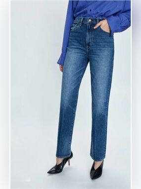 PISTOLA Cassie High-Rise Straight Leg Palladium Jeans